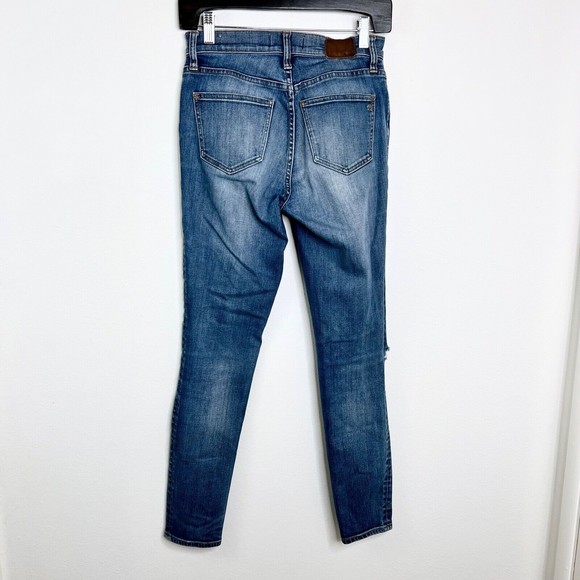 Madewell Jeans Womens 26 High Riser Skinny Medium Wash Blue Distressed Denim - Picture 5 of 6